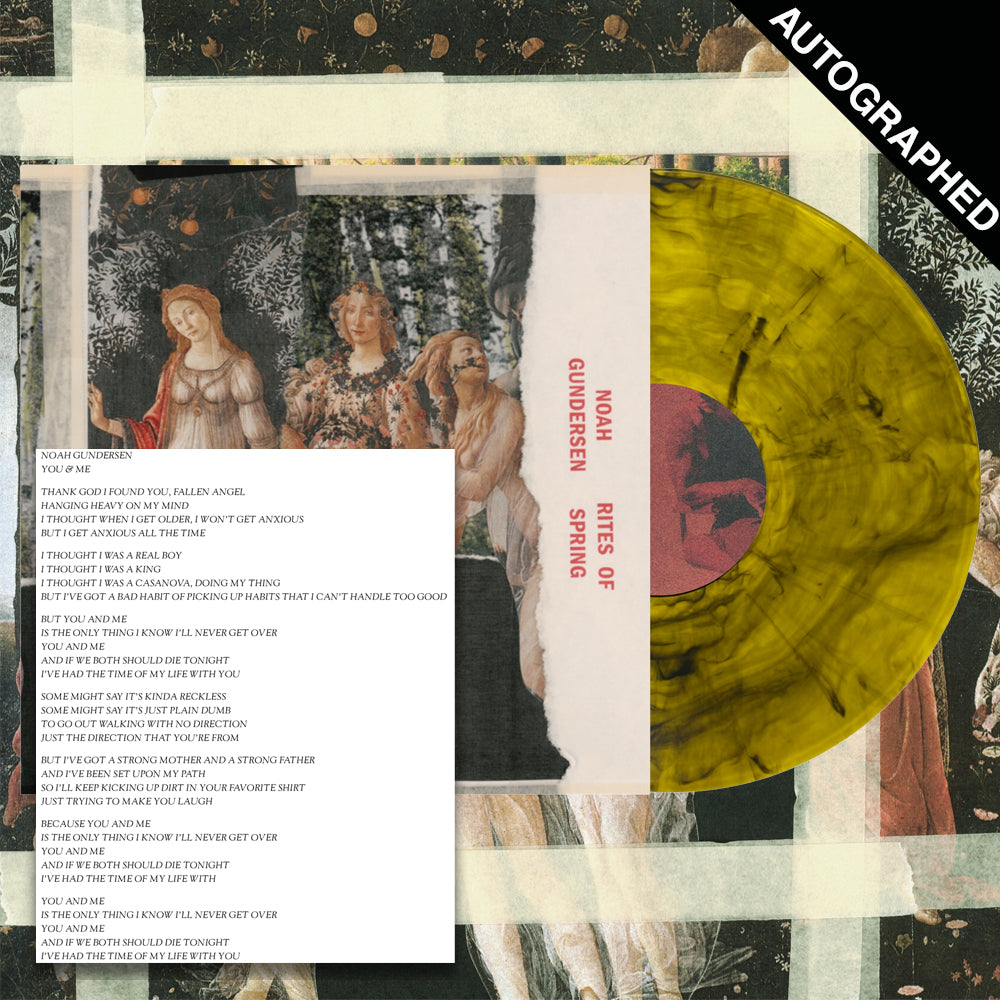 Rites Of Spring LP - Limited Edition Yellow Marble Vinyl - Autographed! + Lyric Sheet Bundle